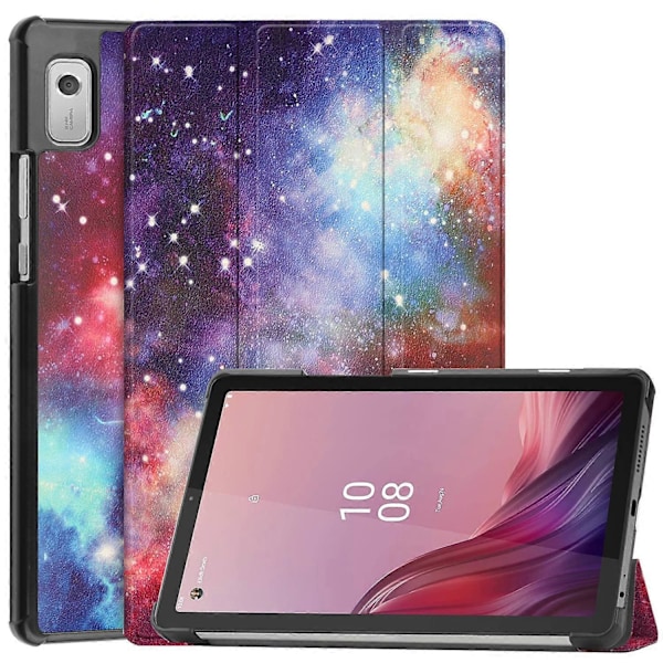 Tri-fold Stativ Tablet Deksel for Lenovo Tab M9 Mønstertrykk PU Lær+PC Beskyttelsesdeksel Multicolor Style D