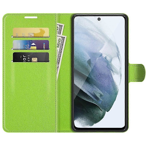 Wallet Design Læder Telefon Cover Folio Flip Cover med Støttefod til Samsung Galaxy S21 FE Multicolor Style F
