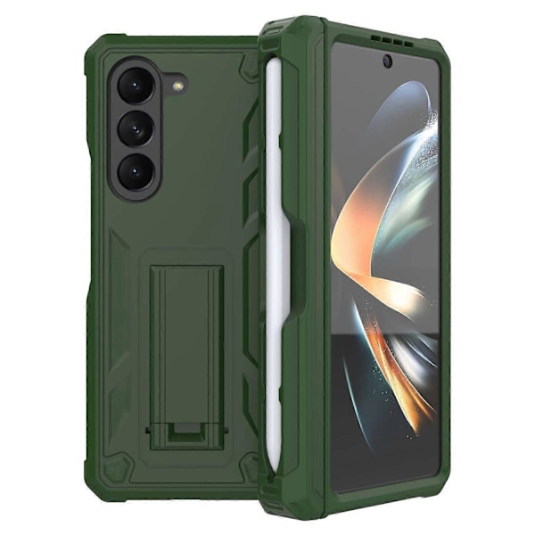 GW30 Telefonfodral med Ställ för Samsung Galaxy Z Fold5 5G Hårt PC Skyddsfodral med Pennhållare Multicolor Style C