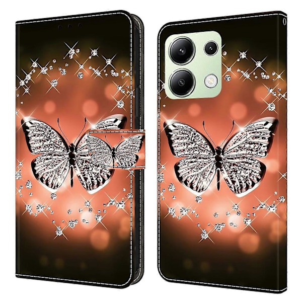 Xiaomi Redmi Note 13 4G Lompakkokotelo Puhelimelle, Pudotussuoja, 3D-kuvioitu Nahkainen Käännettävä Suojakotelo Multicolor Style M
