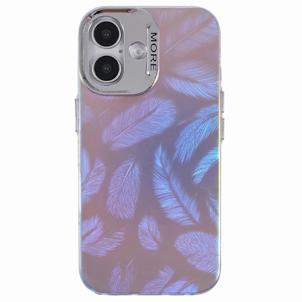 Skal för iPhone 16 Plus Silikon+PC IMD Lasertextur Matt Telefonskydd-AK6 Multicolor AK1