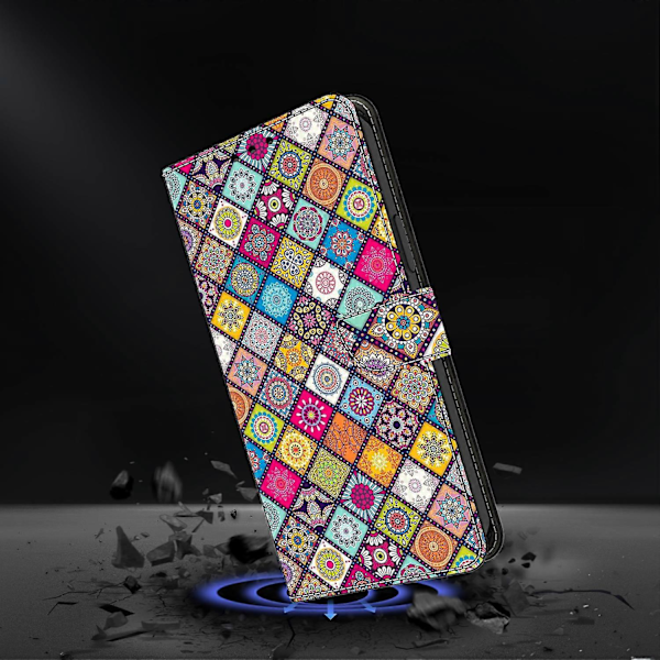 Til Samsung Galaxy A36 5G/A56 5G Mønsterprintet Beskyttelsescover TPU+PU Læder Flip Telefon Multicolor Style B