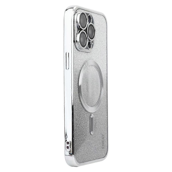 ENAKY HAT PRINCE Fodral för iPhone 14 Pro Max TPU Kompatibelt med MagSafe Glitterpapper Multicolor Silver