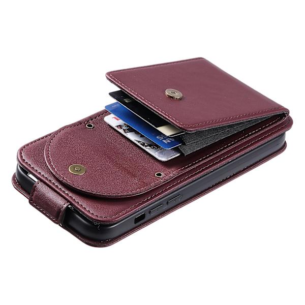Fullt skydd Läder+tpu Vertikalt Flip Stand Skyddande phone case för Samsung Galaxy A54 5g Wine Red