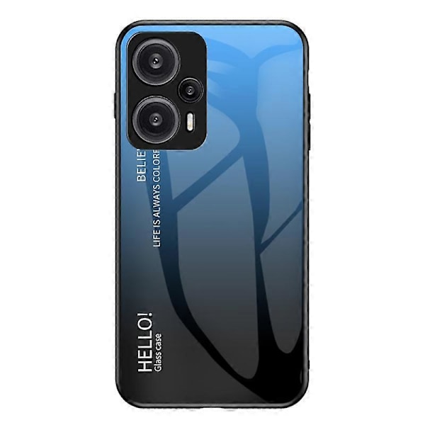 För Xiaomi Redmi Note 12 Turbo/Poco F5 5G Slim Telefonfodral PC+TPU+Härdat Glas Stöttåligt Skydd Multicolor Style F