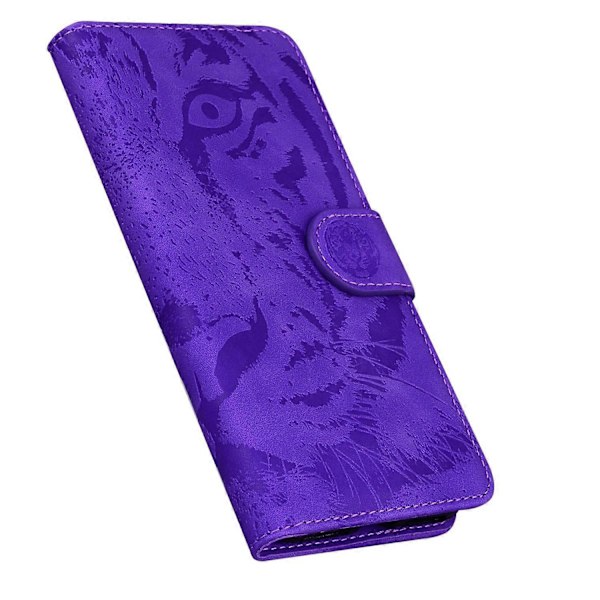 PU-læder telefoncover med tigerprint og stander-pung til Motorola Moto G73 5G Multicolor Style E