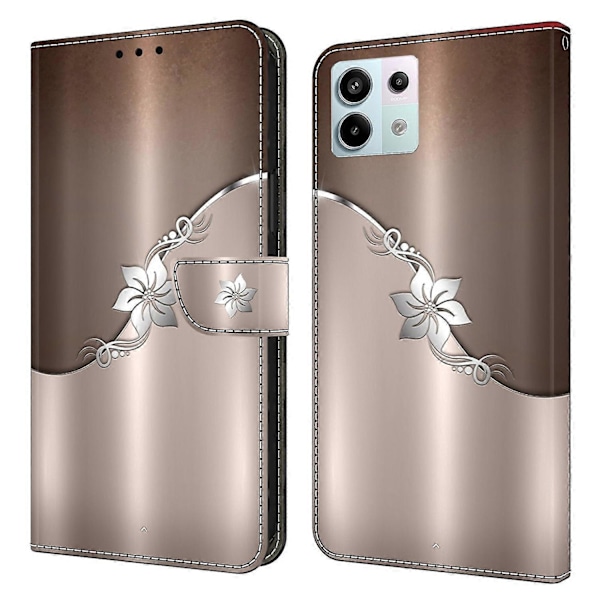 Skal för Xiaomi Redmi Note 13 Pro 5G/Poco X6 5G Fodral 3D Mönster Flip Plånbok PU Läder Telefonskydd Multicolor Style H