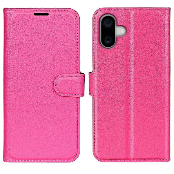 För iPhone 16 Fodral Plånbok Läder Telefonskal Litchi Textur Multicolor Style G