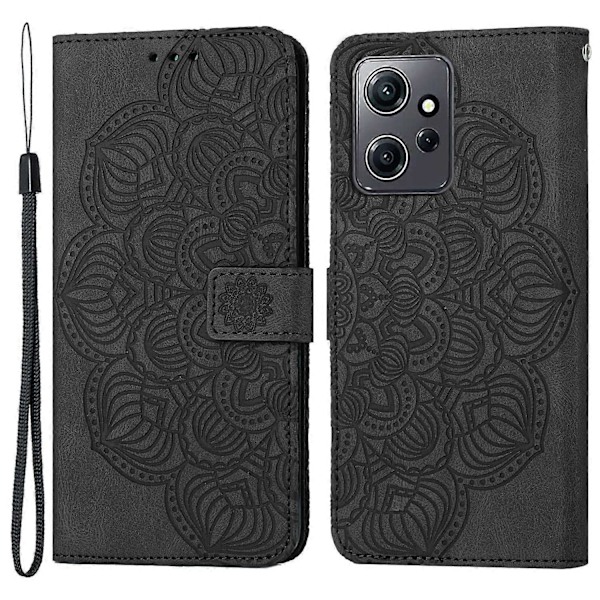 För Xiaomi Redmi Note 12 4G PU Läder Mandala Blomma Präglat Telefonfodral Plånboksställ Flipskydd Multicolor Style A