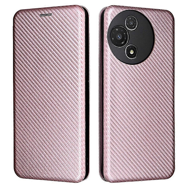 För TCL 60R 5G/ 60 5G Fodral Kolfibertextur Fallsäkert PU Läder Telefonskal Multicolor Rose Gold