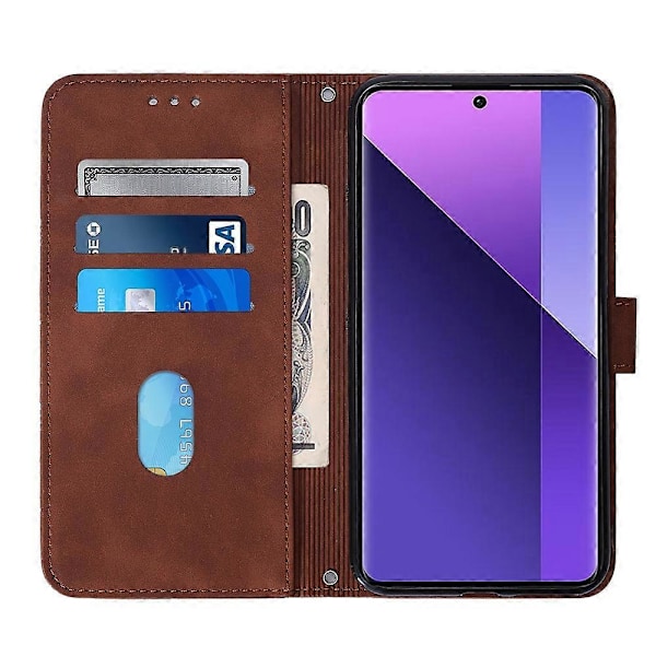 YB Imprinting Series-1 Fodral för Xiaomi Redmi Note 13 Pro+ 5G Plånbok Läder Linjemönster Telefonskal Multicolor Style B