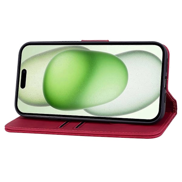 Til iPhone 15 Plus Cover Rhombus Prægning Business Læder Telefon Cover med Wallet Stand Multicolor Style E