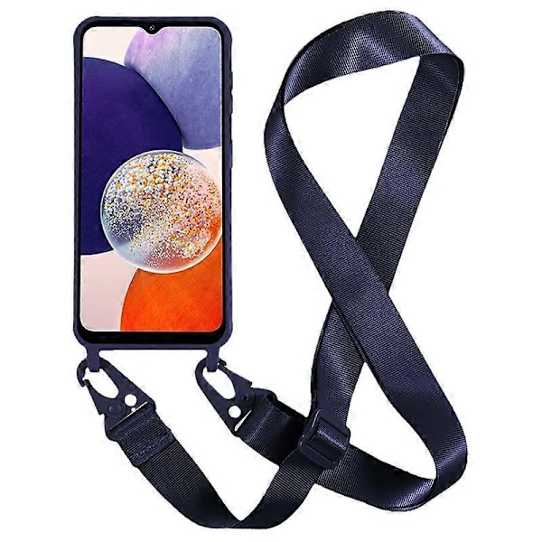 Matt TPU-skal med lång snodd för Samsung Galaxy A05s 4G Multicolor Dark Blue