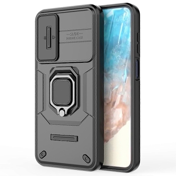 Samsung Galaxy M35 5G -kotelo PC+TPU-jalustalla ja linssinsuojuksella Multicolor Style A
