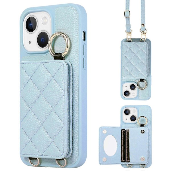 Skyddsfodral för iPhone 15 Plus Fodral Kortplats PU+TPU Telefonskal Multicolor Style A