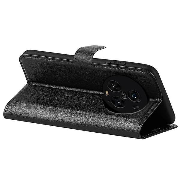 Wallet Stand Shell til Honor Magic5 Pro Litchi Tekstur PU Læder Telefon Cover Flip Cover