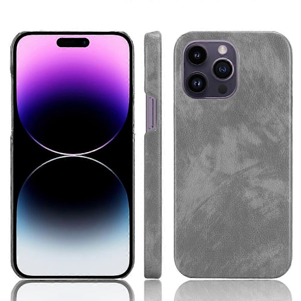 För iPhone 15 Pro Mobilskal PU Läderbelagd TPU Litchi Textur Skydd Multicolor Style C