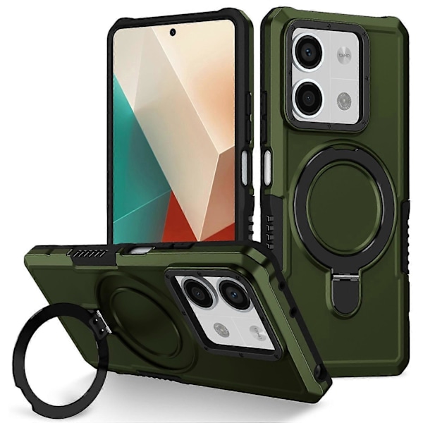 Xiaomi Redmi Note 13 5G -puhelimen kotelo, jossa sormuspidike ja jalusta, TPU+PC-puhelinkuori Multicolor Style G