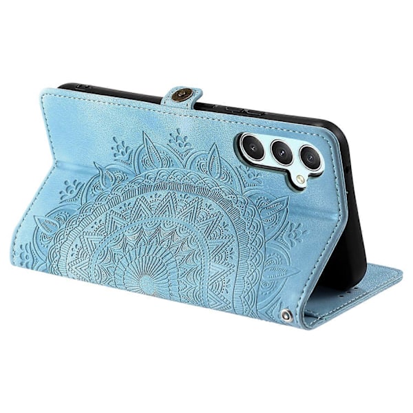 Tyyli 016 Samsung Galaxy A54 5G -kotelolle, ihomainen tuntu, toteemikuvioitu lompakkonahkainen puhelinkotelo - Musta Multicolor Lake Blue