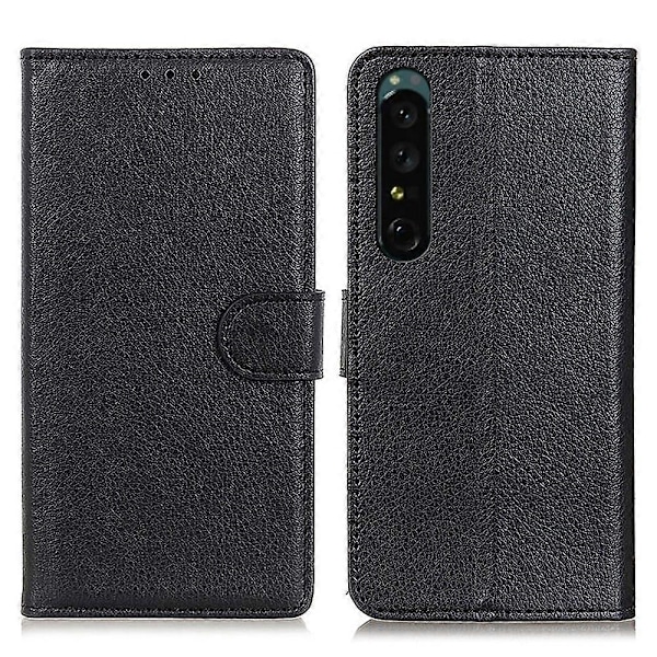 Til Sony Xperia 1 V Litchi Tekstur Telefon Wallet Etui PU Læder Stativ Telefon Cover Multicolor Style A