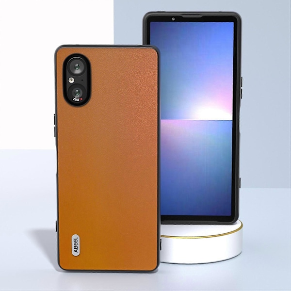 Skal för Sony Xperia 5 V PU Läder+Hård PC Slätt Skyddande Fodral Multicolor Style F