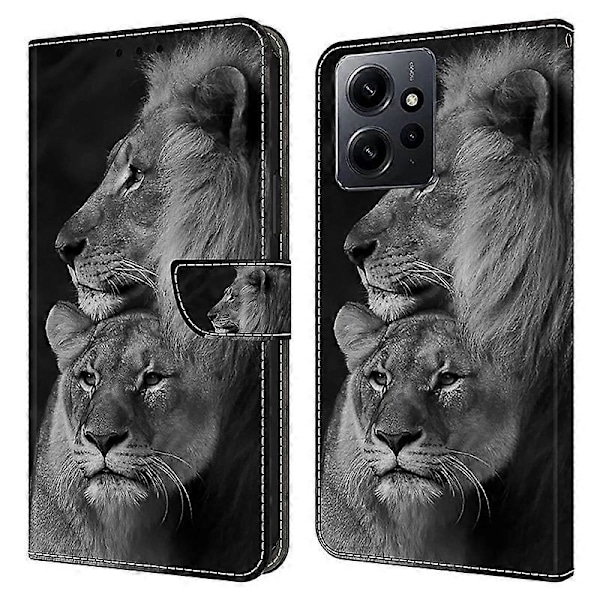 Til Xiaomi Redmi Note 12 4G Etui Stødsikkert Telefon Etui Læder Flip Wallet Cover Multicolor Style C