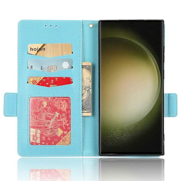 Plånboksfodral för Samsung Galaxy S23 Ultra Mobiltelefon, Ställ, PU-läder, Dubbelt Magnetlås Multicolor Style A