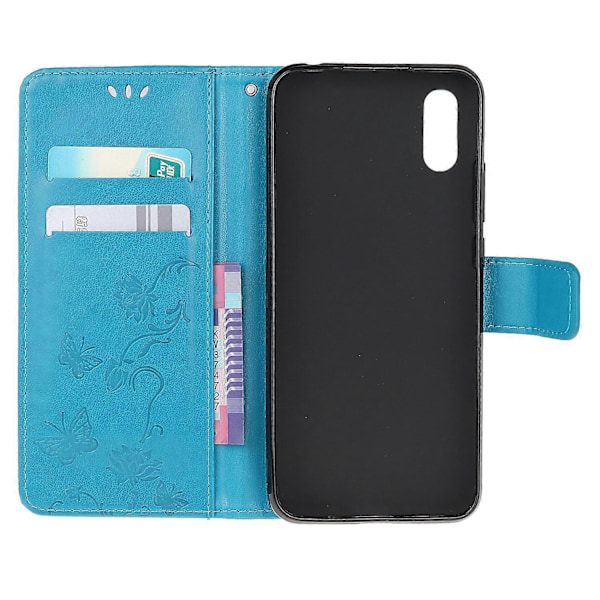 Präglad Fjäril Blomma Läderplånbok Ställ Telefonskal för Samsung Galaxy Xcover 5 Multicolor Style F