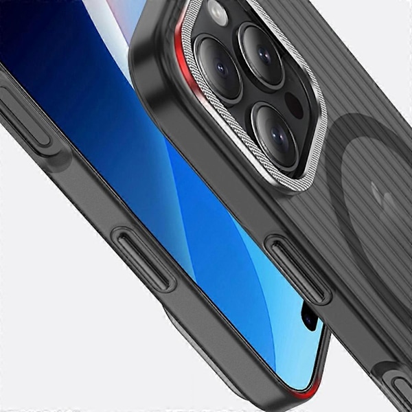 iPhone 15 Pro -kotelo, yhteensopiva MagSafe-tekniikan kanssa, aaltopahvin tekstuurilla varustettu matta PC-puhelinkuori Multicolor Style B