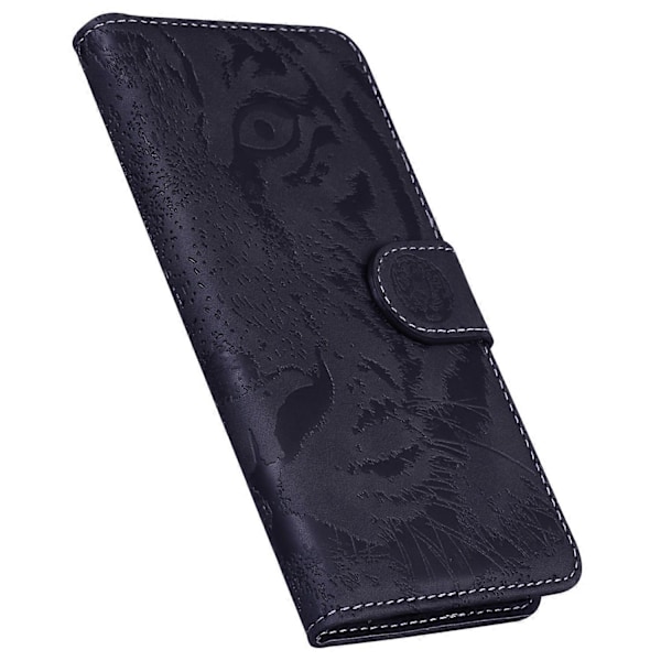 För Nokia C12 4G/C12 Pro/C12 Plus Tiger Präglat PU Läderfodral Anti-fall Plånboksfodral Ställ Multicolor Style A