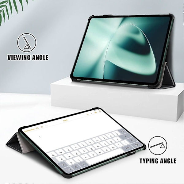 Läderfodral för OnePlus Pad/Oppo Pad 2, vikbart stativ, automatisk väckning/viloläge Multicolor Style A