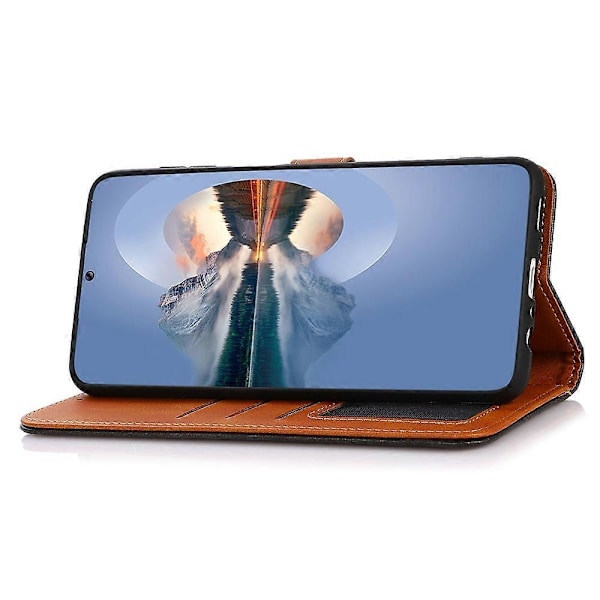 KHAZNEH Samsung Galaxy A05 4G -kotelo, lehmännahkakuvioinen PU-nahkainen jalustallinen lompakkokotelo Multicolor Style B