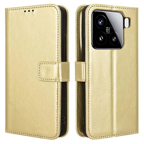 För Xiaomi 15 Pro Fodral Crazy Horse Textur PU Läder Plånboksfodral Multicolor Style C