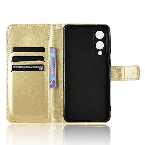 Til Samsung Galaxy S25 Edge Etui Crazy Horse Tekstur PU Læder Telefon Wallet Cover Multicolor Gold