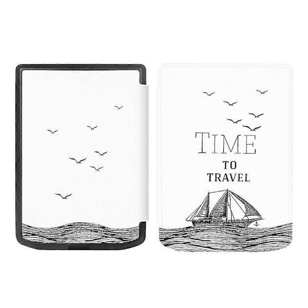 Læderetui til PocketBook Verse Pro E-læsercover med automatisk dvale/vækning- Multicolor Time to Travel