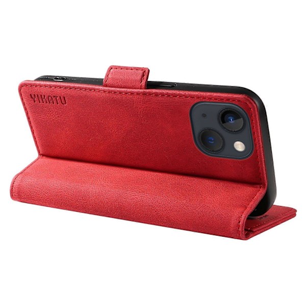 YIKATU YK-005 Til iPhone 15 Hud-berørings PU Læder Telefon Cover Stødsikkert Wallet Stand Cover Multicolor Style H