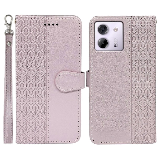 Plånboksfodral för Xiaomi Poco M7 Pro 5G Mönsterpräglat Läder Flipfodral Multicolor Rose Gold