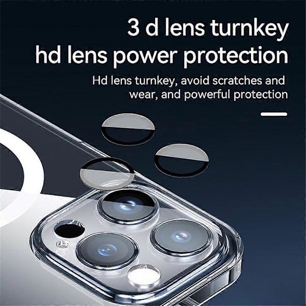 SULADA iPhone 16 Pro Max -kotelo sisäänrakennetulla linssisuojakalvolla, TPU+PC-puhelinkuori, MagSafe-yhteensopiva Multicolor Transparent