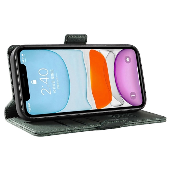 YIKATU YK-005 PU Læder Flip Cover til iPhone 11, Wallet Stand Hud-berørings Telefon Cover Multicolor Style D