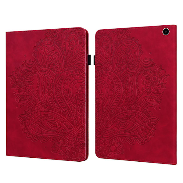 För Amazon Fire Max 11 Pu Läder Case Korthållare Mönstertryckt Stativ Cover Red