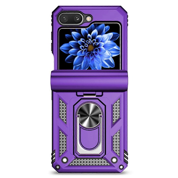 Skal för Samsung Galaxy Z Flip5 5G PC+TPU Anti-fall Ring Kickstand Multicolor Style G