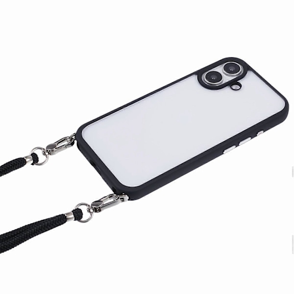 Skal till iPhone 16 TPU+PC Kristallklart Baksidesskydd med Snodd Multicolor Style B
