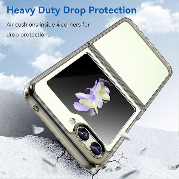 Til Samsung Galaxy Z Flip5 5G Mobiltelefon Bagcover Klar Beskyttende Stødsikker TPU+Akryl Case Multicolor Style D