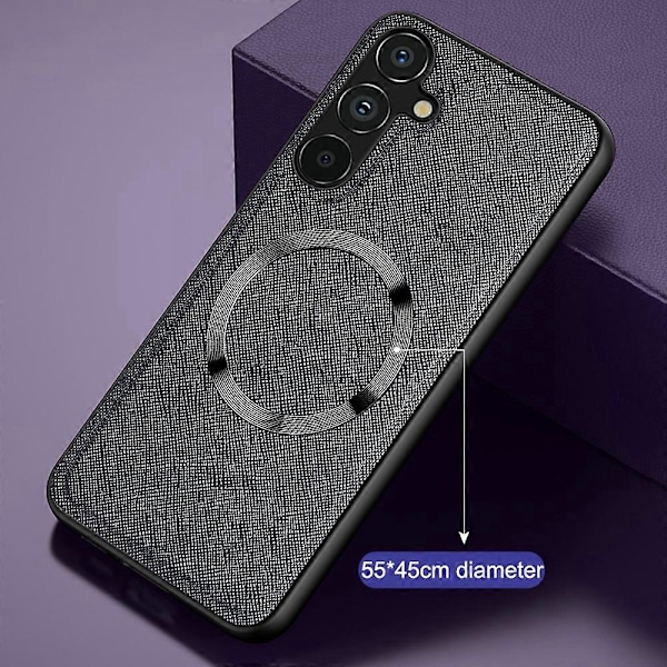 Magnetisk telefoncover til Samsung Galaxy A14 5G/A14 4G med krydsmønstret læderbelagt TPU Multicolor Style D