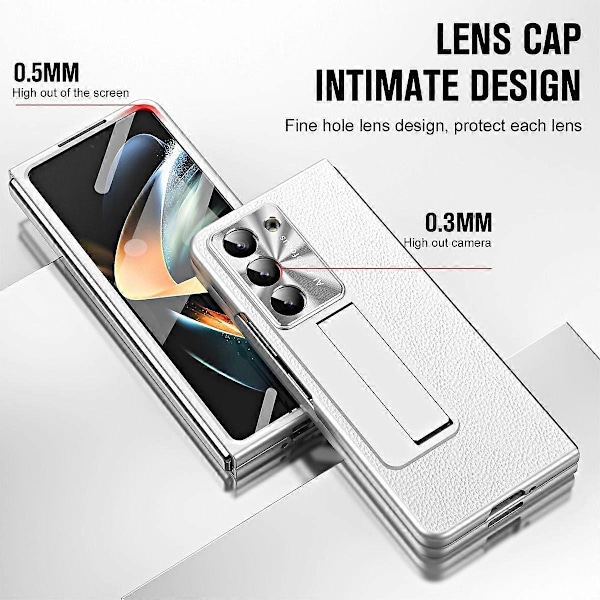 För Samsung Galaxy Z Fold5 5G Läder PC Fodral Stötsäkert Ställ Telefonskal Multicolor Style B