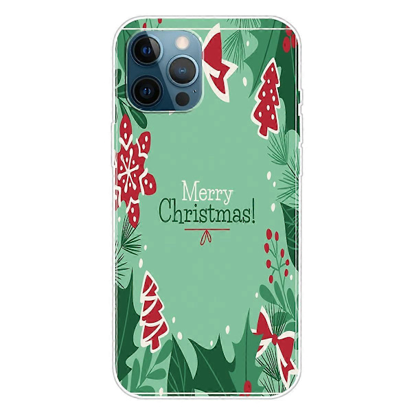 Til iPhone 16 Pro Cover Julemønster Print Blødt TPU Telefon Cover - Glædelig Jul Multicolor Christmas Tree and Snowflake