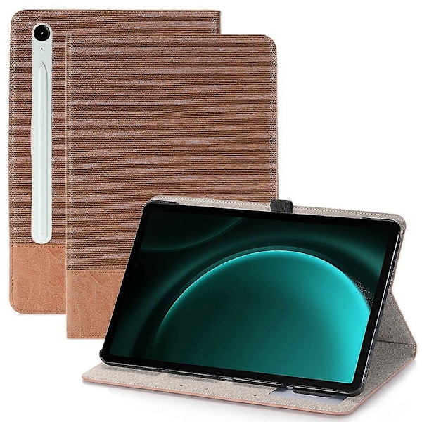 Til Samsung Galaxy Tab S9 FE Wallet Case Krydset Tekstur PU Læder Tablet Cover Multicolor Style A