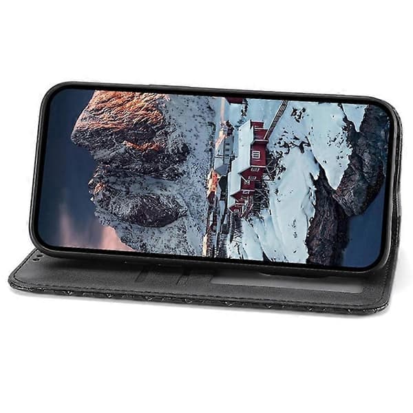 För Xiaomi Redmi Note 13 Pro+ 5G Läderfodral Plånbok Flipskydd Rombmönster - Multicolor Black