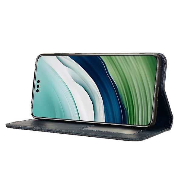 Huawei Mate 60 Retro PU Nahkakotelo Magneettinen Automaattisesti Imevä Lompakkoteline Puhelinkotelo Blue