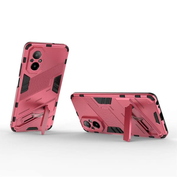 Kickstand-deksel i TPU+PC for Realme C67 4G Multicolor Rose